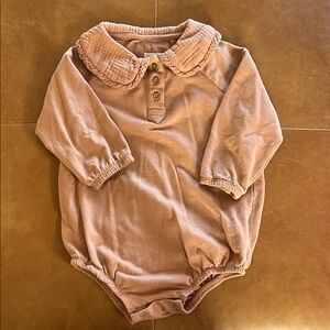 Charming Peach Kids Bodysuit with Collar